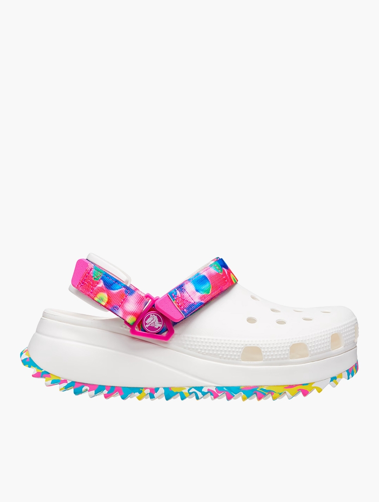 Crocs white top and pink
